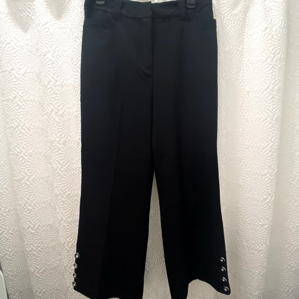 New York & Company Button-Detail Wide-Leg Ankle Pant